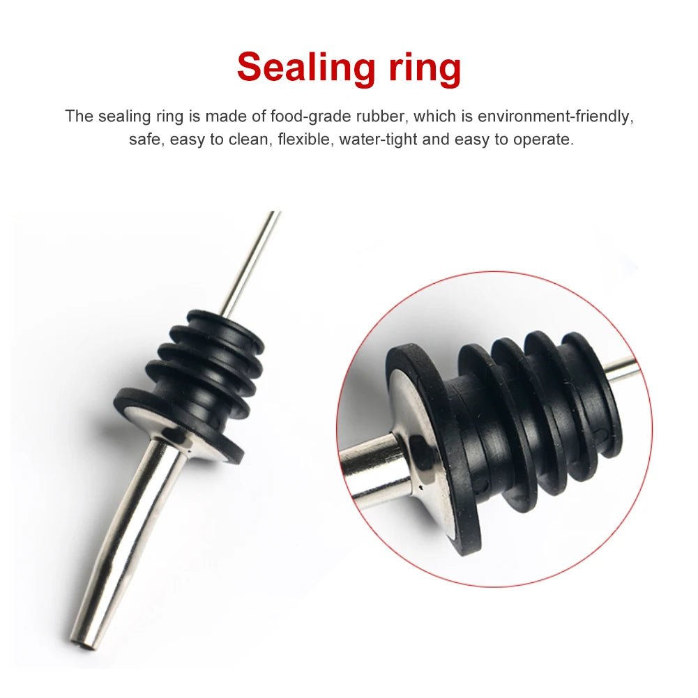 Oil Bottle Stopper Cap Dispenser Sprayer Lock Wine Pourer Sauce Nozzle Liquor Leak-Proof Plug Bottle Stopper Kitchen Bar Tool