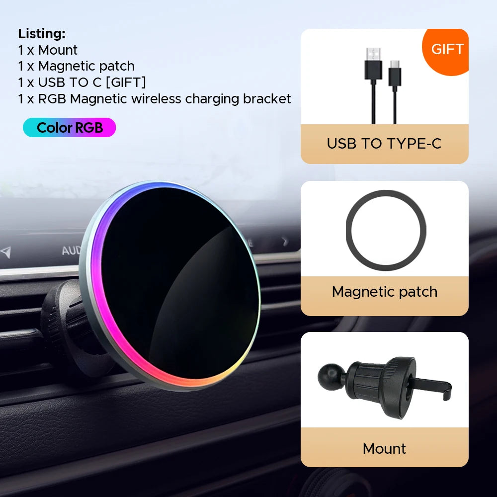 Tesy Magnetic Car Phone Holder Stand Universal Air Vent Car Phone Mounts GPS Rotation Bracket Support For iPhone 15 14 13 12