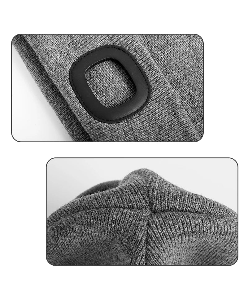 WEST BIKING Running Caps Winter Warm Knit Hat Flashlight LED Headlamp Outdoor Sport Caps Fishing Hiking Windproof Cycling Caps