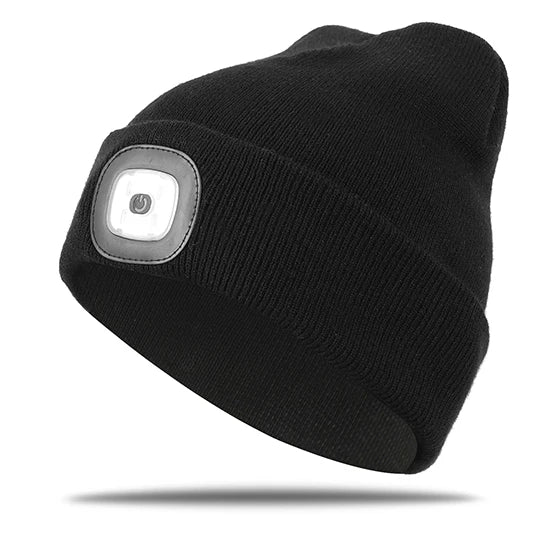 WEST BIKING Running Caps Winter Warm Knit Hat Flashlight LED Headlamp Outdoor Sport Caps Fishing Hiking Windproof Cycling Caps