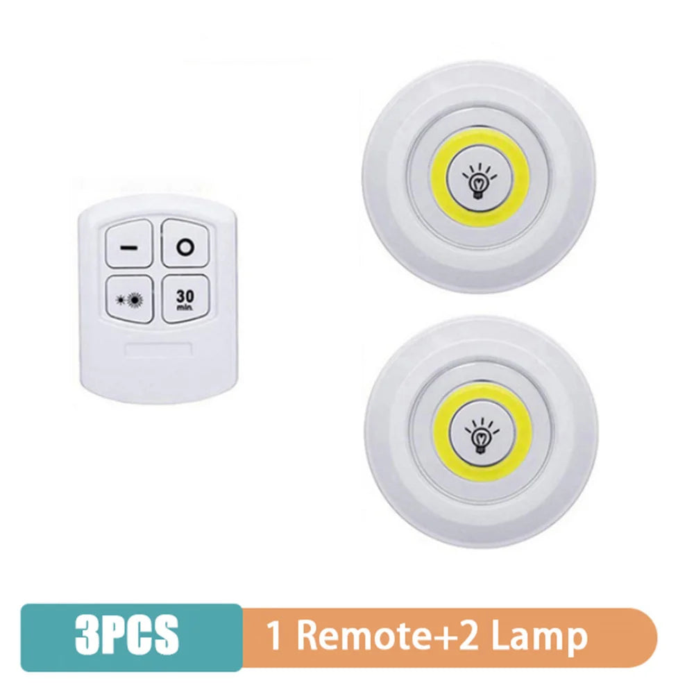 Super Bright Kitchen Light with Remote Control Dimmable Night Lamp Battery Powered Under Cabinet LED Lights for Closet Storage