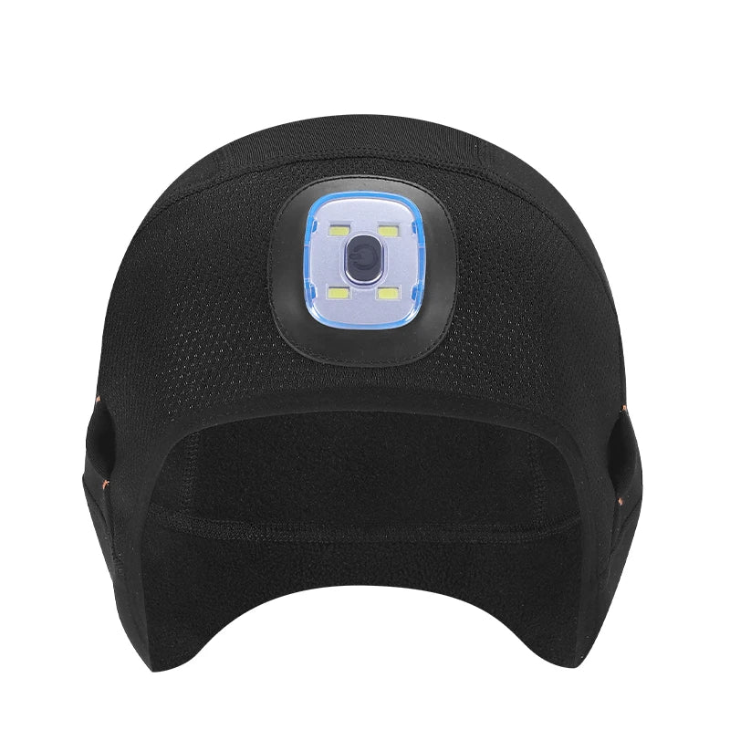 WEST BIKING Running Caps Winter Warm Knit Hat Flashlight LED Headlamp Outdoor Sport Caps Fishing Hiking Windproof Cycling Caps