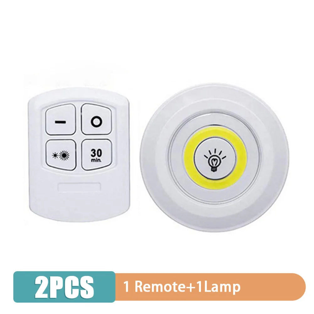 Super Bright Kitchen Light with Remote Control Dimmable Night Lamp Battery Powered Under Cabinet LED Lights for Closet Storage