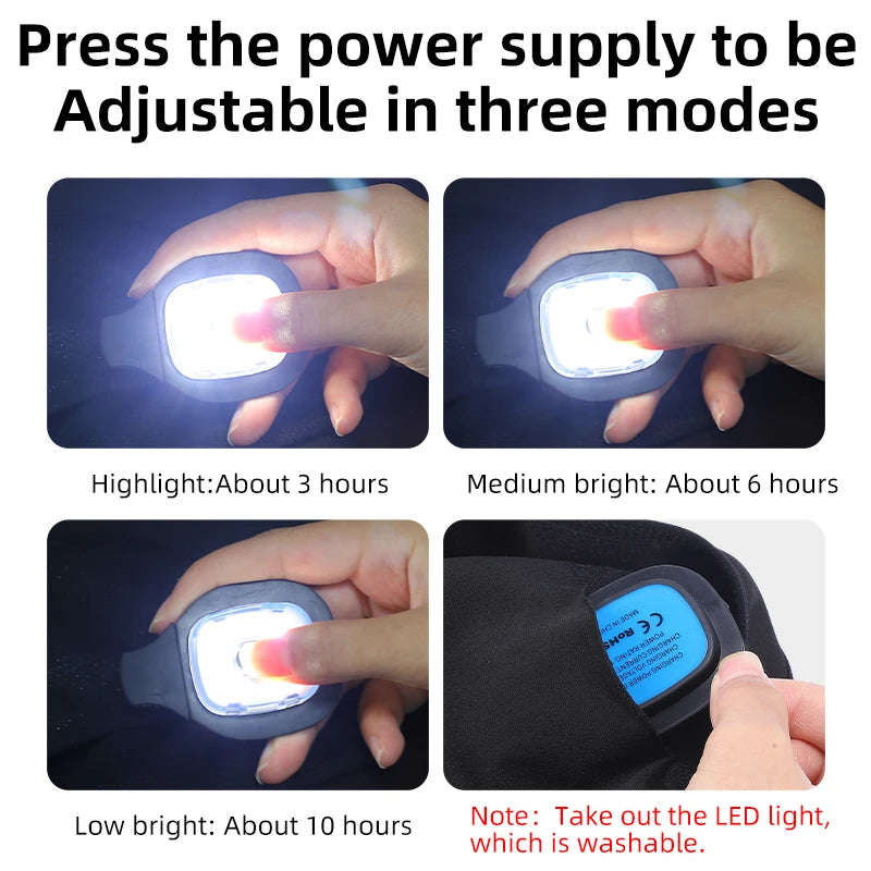 WEST BIKING Running Caps Winter Warm Knit Hat Flashlight LED Headlamp Outdoor Sport Caps Fishing Hiking Windproof Cycling Caps