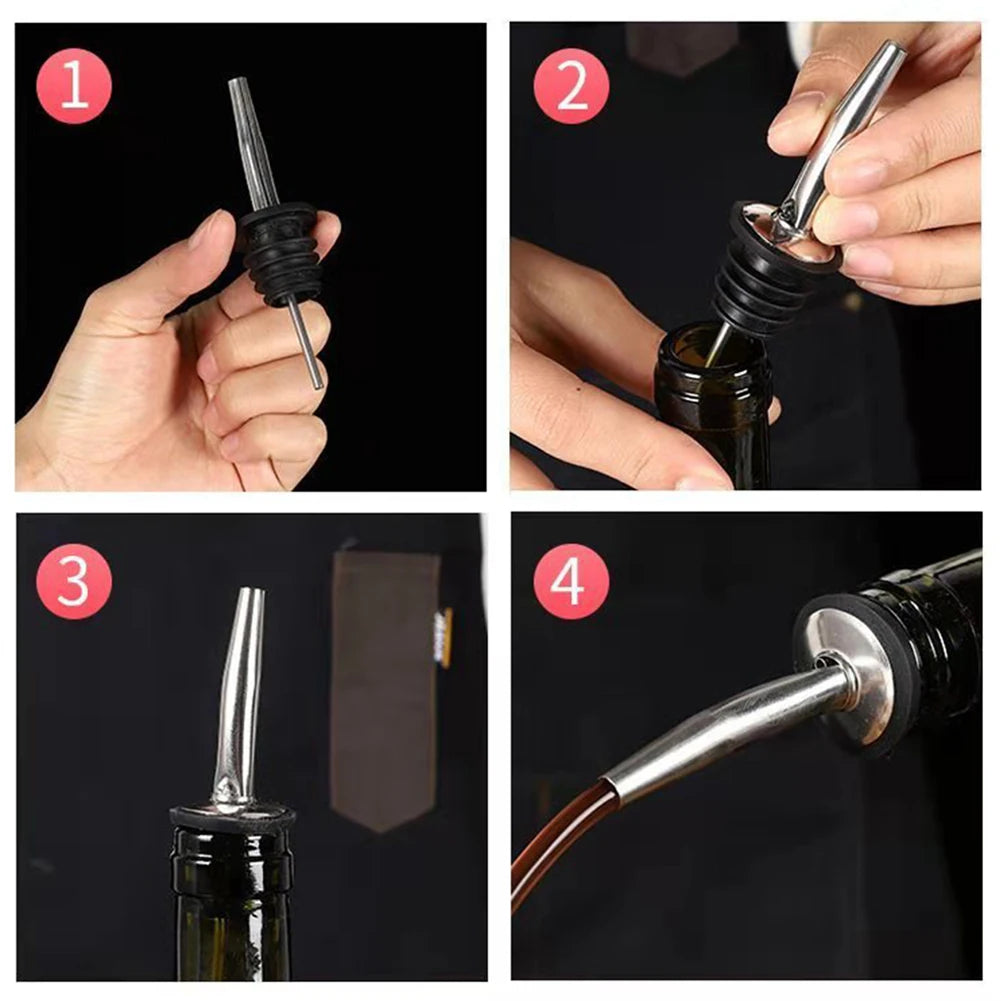 Oil Bottle Stopper Cap Dispenser Sprayer Lock Wine Pourer Sauce Nozzle Liquor Leak-Proof Plug Bottle Stopper Kitchen Bar Tool