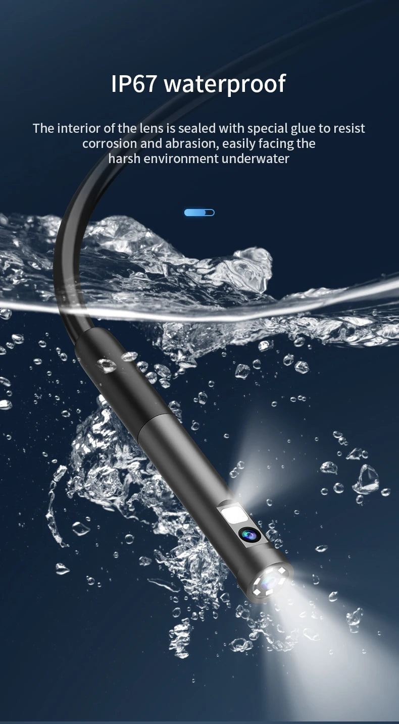 Endoscope Camera with Light 1080P HD Inspection Camera IP67 Waterproof Pipeline Borescope Camera for Android, iPhone Android