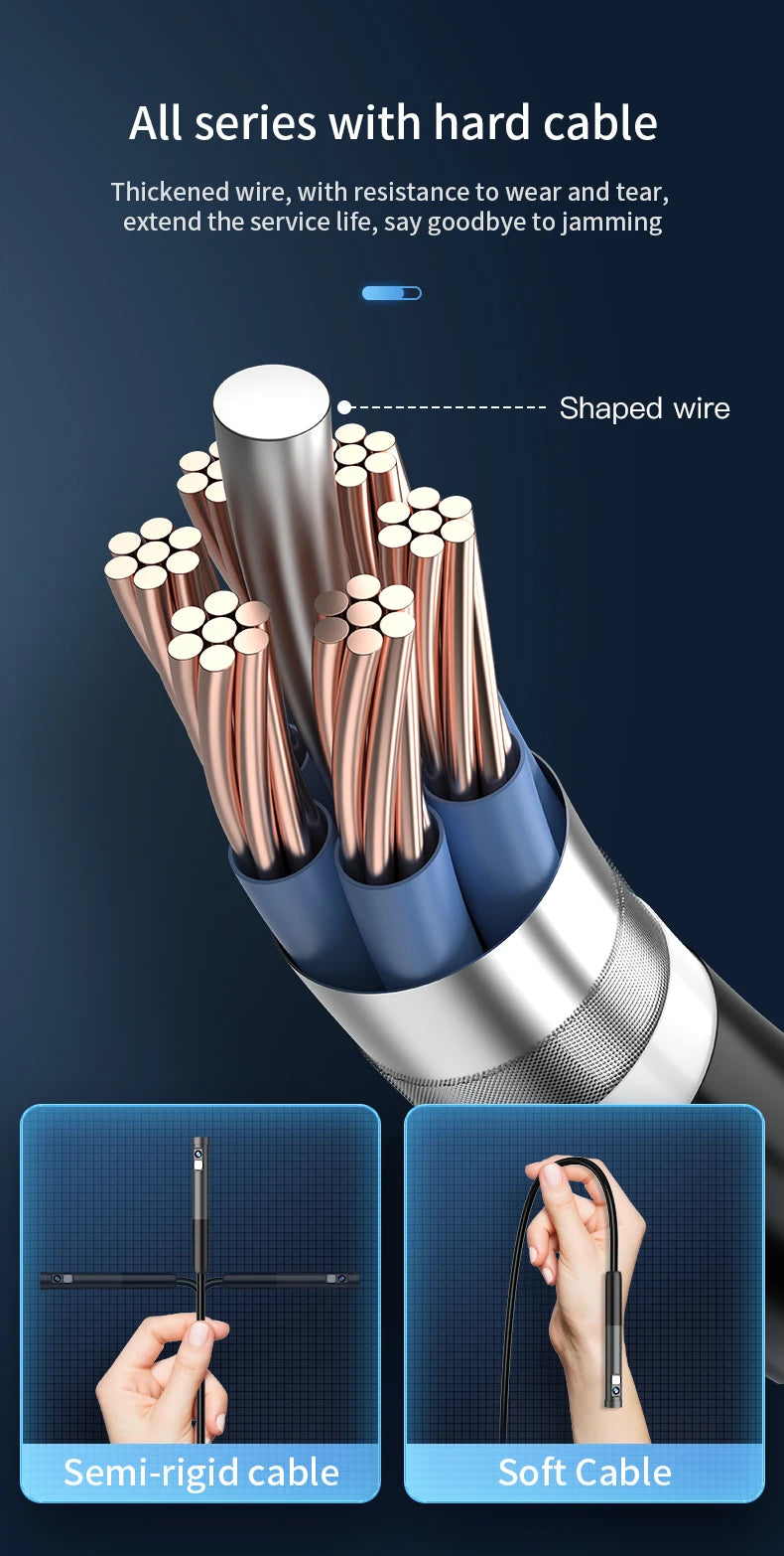 Endoscope Camera with Light 1080P HD Inspection Camera IP67 Waterproof Pipeline Borescope Camera for Android, iPhone Android