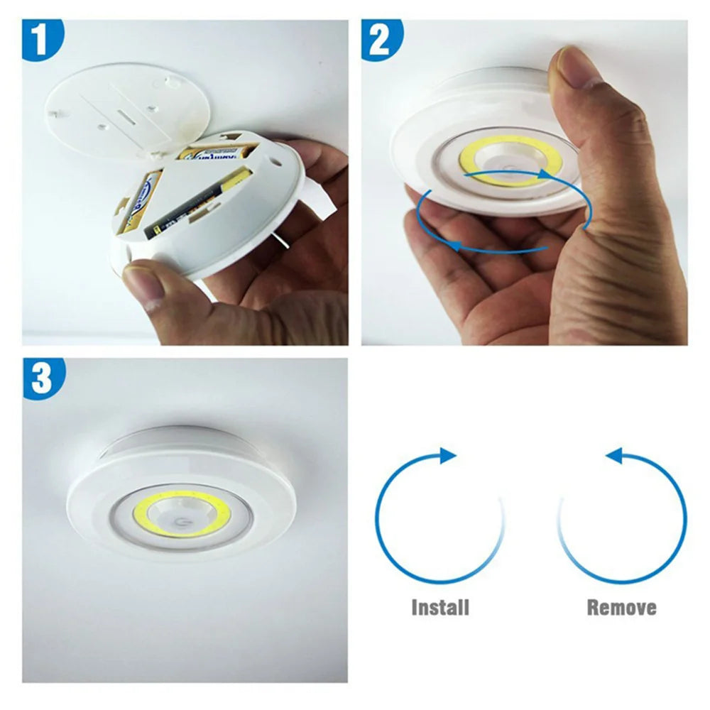 Super Bright Kitchen Light with Remote Control Dimmable Night Lamp Battery Powered Under Cabinet LED Lights for Closet Storage