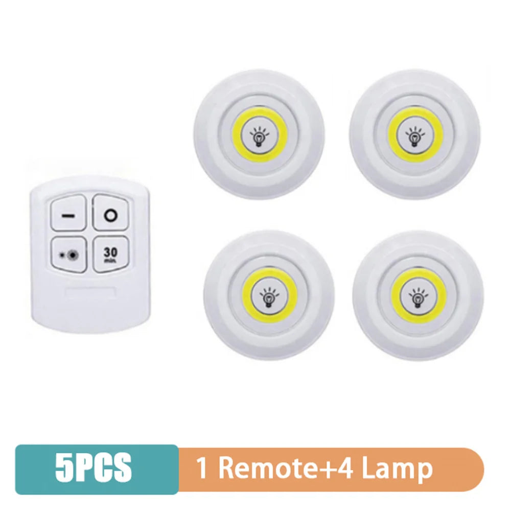 Super Bright Kitchen Light with Remote Control Dimmable Night Lamp Battery Powered Under Cabinet LED Lights for Closet Storage