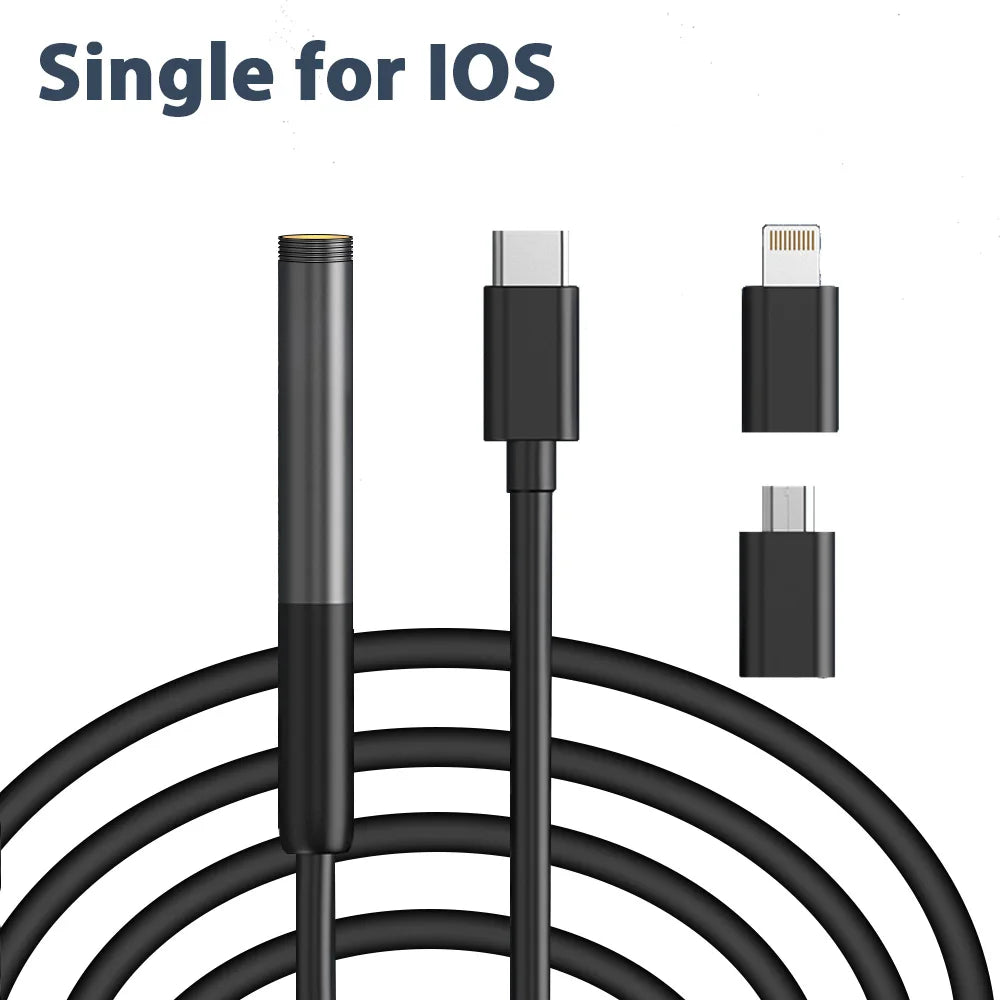 Endoscope Camera with Light 1080P HD Inspection Camera IP67 Waterproof Pipeline Borescope Camera for Android, iPhone Android