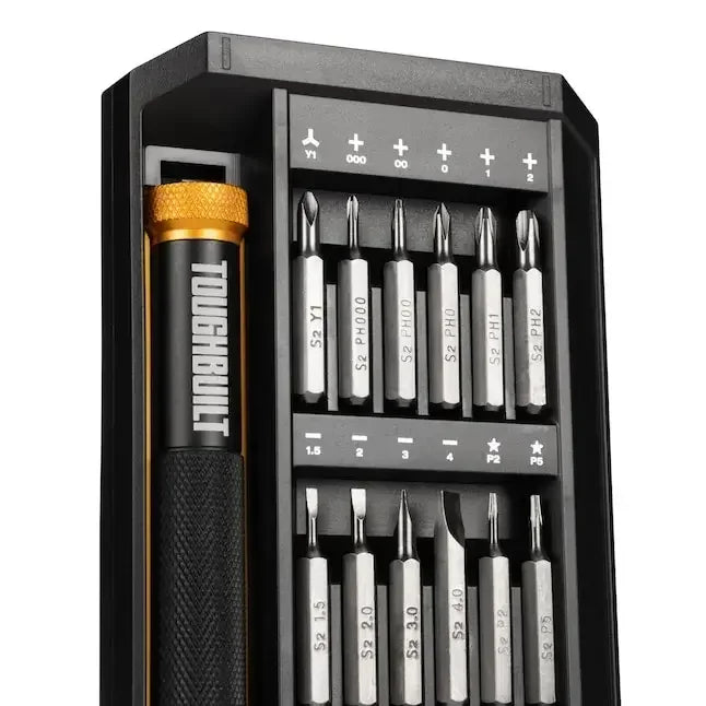 TOUGHBUILT TB-H5S-PRE-M-11 24-bit Precision Multi-Bit Driver + Case Precision Screwdriver Set Hand Tools